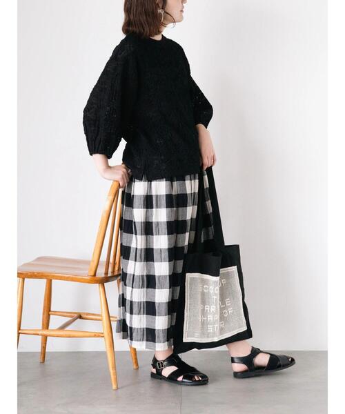 Samansa Mos2（サマンサ モスモス）の「コクーンスリーブレーストップス（Tシャツ/カットソー・レディース・ミント/キナリ/ブラック/オフホワイト・F）」の20枚目の写真