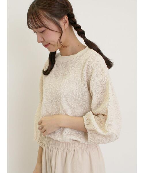 Samansa Mos2（サマンサ モスモス）の「コクーンスリーブレーストップス（Tシャツ/カットソー・レディース・ミント/キナリ/ブラック/オフホワイト・F）」の21枚目の写真