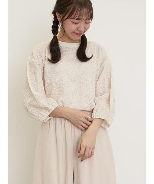 Samansa Mos2（サマンサ モスモス）の「コクーンスリーブレーストップス（Tシャツ/カットソー・レディース・ミント/キナリ/ブラック/オフホワイト・F）」の22枚目の写真