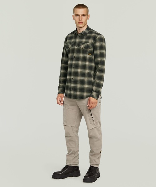 G-STAR(ジースター)の「MARINE SLIM SHIRT/ミリタリーディテールライトウェイトチェックシャツ(シャツ/ブラウス・メンズ・ダークブルー/グリーン系その他・MEDIUM/LARGE/SMALL/X-SMALL/X-LARGE)」の13枚目の写真