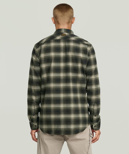 G-STAR(ジースター)の「MARINE SLIM SHIRT/ミリタリーディテールライトウェイトチェックシャツ(シャツ/ブラウス・メンズ・ダークブルー/グリーン系その他・MEDIUM/LARGE/SMALL/X-SMALL/X-LARGE)」の5枚目の写真