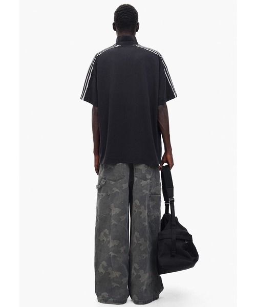 MASONPRINCE（メイソンプリンス）の「オーバーサイズ 袖ライン柄 ポロシャツ PL3042【MASONPRINCE】（ポロシャツ・メンズ・ブラック・L/M/S/XL）」の6枚目の写真