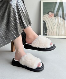 LUGG NAGG | 【厚底】ボリュームファースライドサンダル(サンダル)