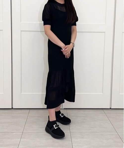 新色入荷！【軽量・撥水加工】クリスタルバックル ニットソックス