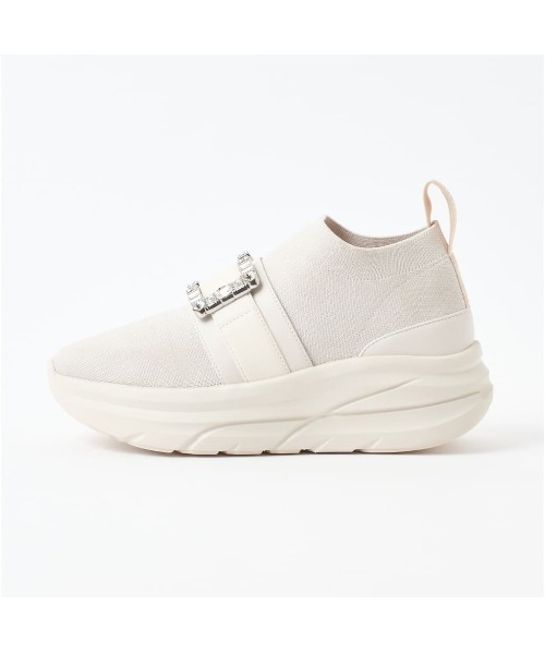 +diana(プラスダイアナ)の「新色入荷!【軽量・撥水加工】クリスタルバックル ニットソックススニーカー(スリッポン・レディース・ブラック/アイボリー・21.5cm/25.5cm/25.0cm/24.5cm/24.0cm/23.5cm/23.0cm/22.5cm/22.0cm)」の12枚目の写真