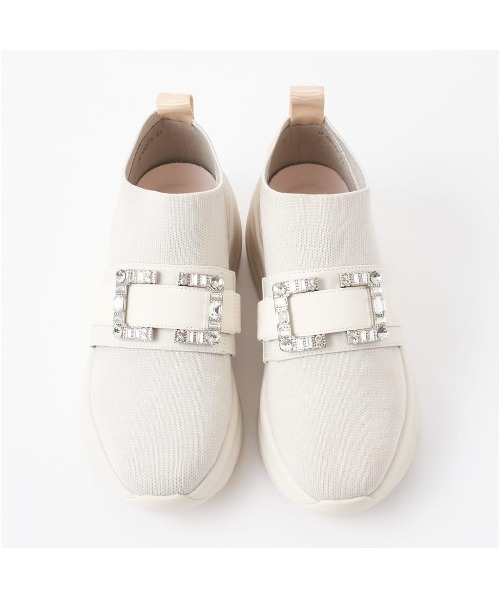 +diana(プラスダイアナ)の「新色入荷!【軽量・撥水加工】クリスタルバックル ニットソックススニーカー(スリッポン・レディース・ブラック/アイボリー・21.5cm/25.5cm/25.0cm/24.5cm/24.0cm/23.5cm/23.0cm/22.5cm/22.0cm)」の13枚目の写真