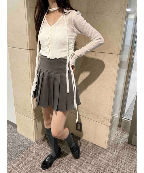 PHILLY(フィリー)の「《2点セット》チョーカーSETドロストカーディガン(カーディガン/ボレロ・レディース・ブラック/ホワイト・FREE)」の6枚目の写真