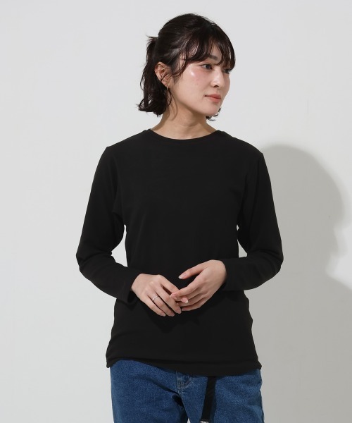 KRIFF MAYER(クリフメイヤー)の「【ストレッチ】もちのびクルーネックインナー長袖(Tシャツ/カットソー・メンズ・ブラック/グレー/ナチュラル・X-LARGE/LARGE/MEDIUM/SMALL)」の2枚目の写真