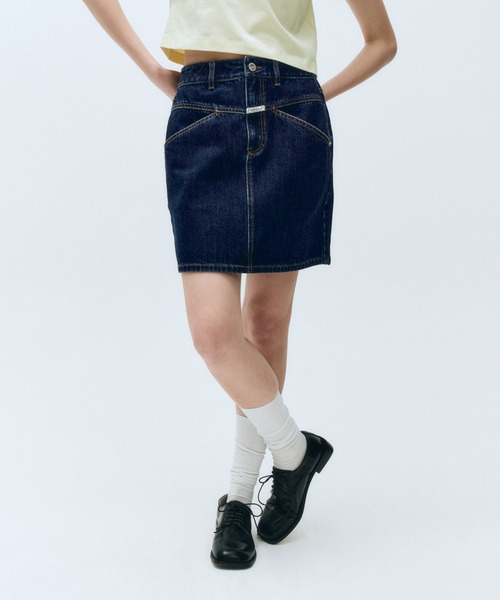 W STRAIGHT DENIM MINI SKIRT（スカート）｜MARITHE + FRANCOIS