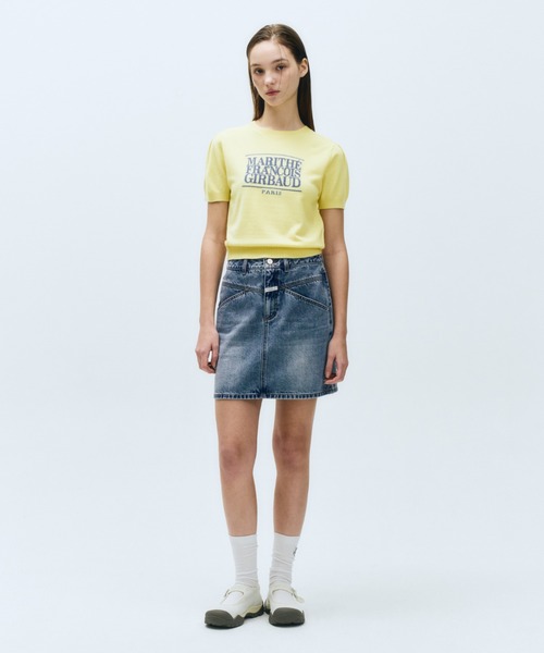 MARITHE + FRANCOIS GIRBAUD(マリテフランソワジルボー)の「W STRAIGHT DENIM MINI SKIRT(スカート・レディース・ダークブルー/ブルー/ライトブルー・SMALL/MEDIUM)」の4枚目の写真
