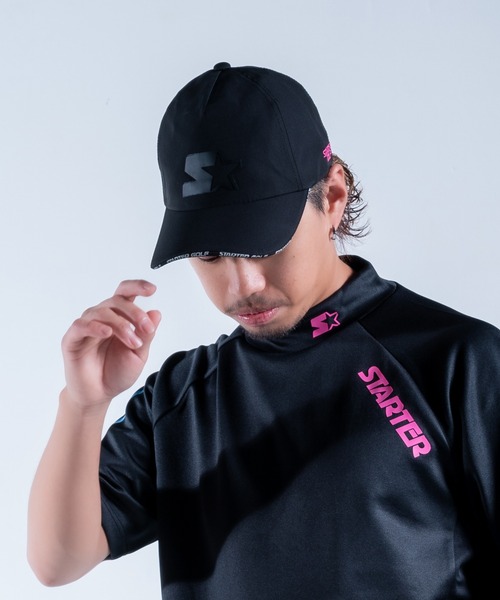 STARTER(スターター)の「●STARTER GOLF●スターターゴルフ アメリカンタイプシルエット STARTERロゴベースボールキャップ サイズ調節可能 SG-023005(キャップ・メンズ・ブラック/レッド/ホワイト・L/M)」の1枚目の写真