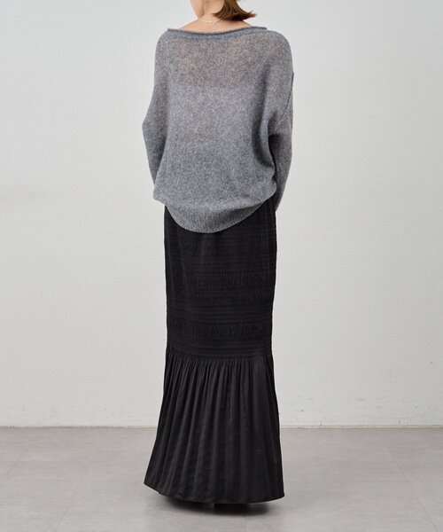 SHENERY（シーナリー）の「《揺れ動くシルエット》プリーツマキシスカート（スカート・レディース・ブラック/ベージュ・38/36）」の5枚目の写真