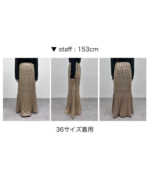 SHENERY（シーナリー）の「《揺れ動くシルエット》プリーツマキシスカート（スカート・レディース・ブラック/ベージュ・38/36）」の11枚目の写真