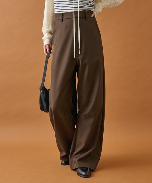 mystic(ミスティック)の「【WEB限定カラーあり】25AWカーブスラックス(スラックス・レディース・アイボリー/ブラック/チャコールグレー/ブラウン・2/0/1)」の4枚目の写真