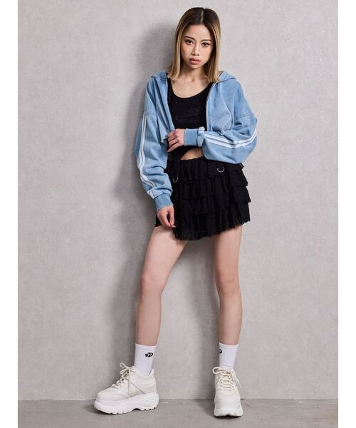 GYDA(ジェイダ)の「GD SOX(ソックス/靴下・レディース・ライム/ブラック/オフホワイト・FREE)」の10枚目の写真