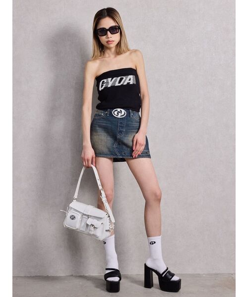 GYDA(ジェイダ)の「GD SOX(ソックス/靴下・レディース・ライム/ブラック/オフホワイト・FREE)」の12枚目の写真