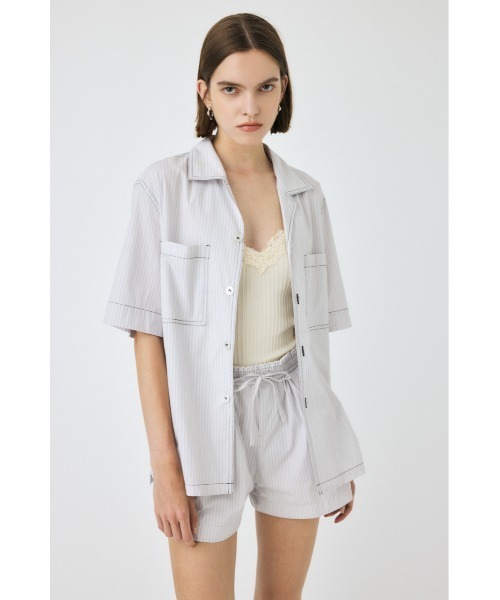 MOUSSY(マウジー)の「OPEN COLLAR シャツ(シャツ/ブラウス・レディース・ブルー系その他/ホワイト系その他・FREE)」の14枚目の写真