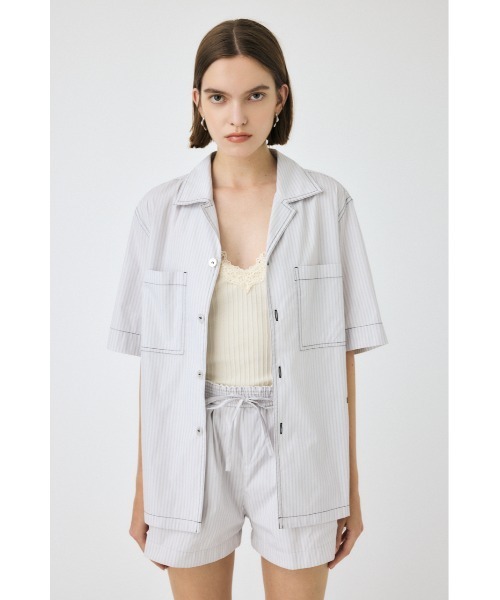 MOUSSY(マウジー)の「OPEN COLLAR シャツ(シャツ/ブラウス・レディース・ブルー系その他/ホワイト系その他・FREE)」の15枚目の写真