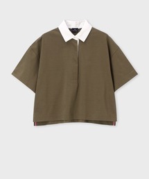 MACHATT マチャット　ボーダーラガーシャツ　グリーン ラガーシャツ ボーダー」に該当するグリーン・カーキ/緑色系の
