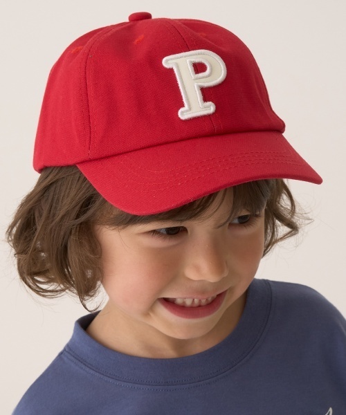 b・ROOM(ビールーム)の「アソートロゴアップリケキャップ(キャップ・キッズ・モスグリーン/レッド/ブラック・53cm)」の3枚目の写真