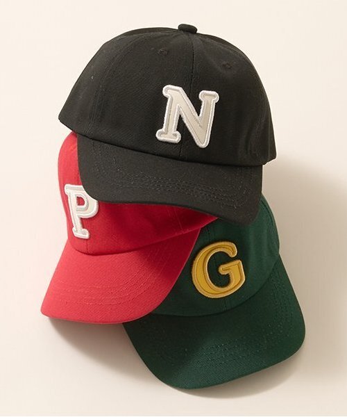 b・ROOM(ビールーム)の「アソートロゴアップリケキャップ(キャップ・キッズ・モスグリーン/レッド/ブラック・53cm)」の8枚目の写真