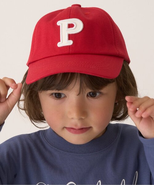 b・ROOM(ビールーム)の「アソートロゴアップリケキャップ(キャップ・キッズ・モスグリーン/レッド/ブラック・53cm)」の5枚目の写真