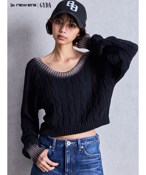ニット セーター オフショルブリーチニットトップス レディース オフショルブリーチニットトップス（ニット/セーター）｜GYDA