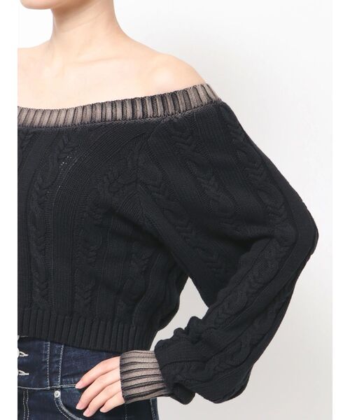 ニット セーター オフショルブリーチニットトップス レディース オフショルブリーチニットトップス（ニット/セーター）｜GYDA