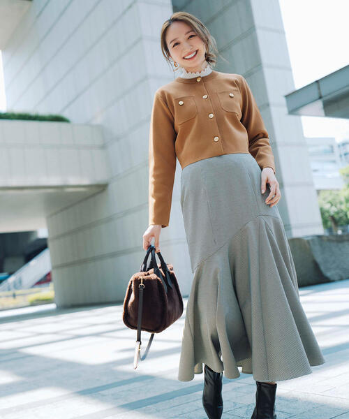 NATURAL BEAUTY BASIC(ナチュラルビューティーベーシック)の「◇アシメチェックマーメイドスカート(スカート・レディース・グレー系その他/ベージュ系その他・P/S/MEDIUM/SMALL)」の13枚目の写真