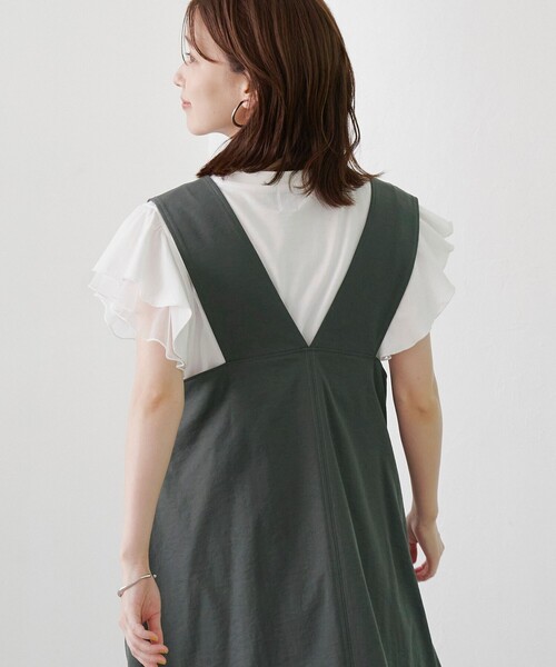 coen(コーエン)の「ポリツイル ジャンスカ(ジャンパースカート・レディース・ブラック/ベージュ/ダークグレー・L/M)」の12枚目の写真