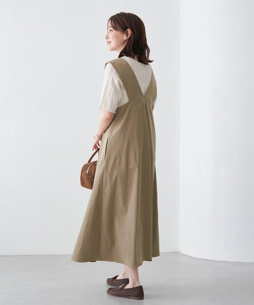 coen(コーエン)の「ポリツイル ジャンスカ(ジャンパースカート・レディース・ブラック/ベージュ/ダークグレー・L/M)」の14枚目の写真