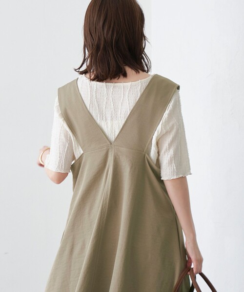 coen(コーエン)の「ポリツイル ジャンスカ(ジャンパースカート・レディース・ブラック/ベージュ/ダークグレー・L/M)」の17枚目の写真