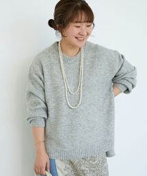 《WEB限定アイテム》ワイドシルエットクルーネックプルオーバー