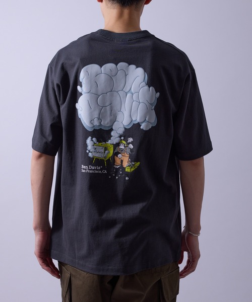 BEN DAVIS（ベンデイビス）の「【BENDAVIS別注】j.n.r.d/ブローキンTV Tシャツ（Tシャツ/カットソー・メンズ・ホワイト/チャコールグレー/カーキ・LL/M/L）」の3枚目の写真