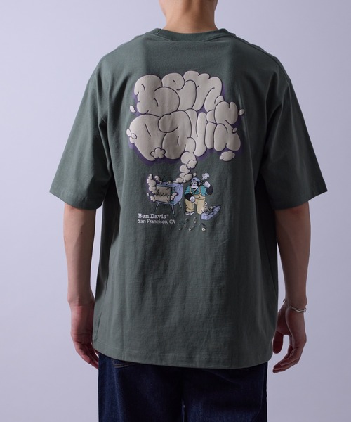 BEN DAVIS（ベンデイビス）の「【BENDAVIS別注】j.n.r.d/ブローキンTV Tシャツ（Tシャツ/カットソー・メンズ・ホワイト/チャコールグレー/カーキ・LL/M/L）」の5枚目の写真
