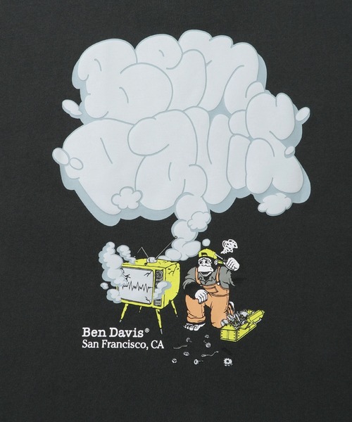 BEN DAVIS（ベンデイビス）の「【BENDAVIS別注】j.n.r.d/ブローキンTV Tシャツ（Tシャツ/カットソー・メンズ・ホワイト/チャコールグレー/カーキ・LL/M/L）」の10枚目の写真