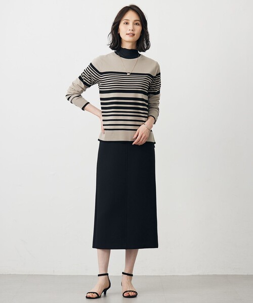 J.PRESS(ジェイプレス)の「【WEB限定】シアーストレッチフライス メローネック シアー カットソー(Tシャツ/カットソー・レディース・ブラック系/ダークブラウン系/ベージュ系/アイボリー系・LARGE/MEDIUM)」の13枚目の写真