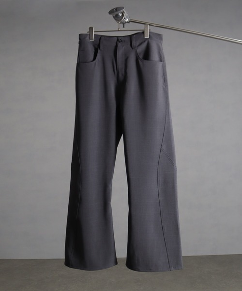 welise（ウェライズ）の「【welise/ウェライズ】ドレープツイルTR 立体裁断スリムフレアスラックス（スラックス・メンズ・ブラック/ブラウン系その他/グレー・S/M/L）」の6枚目の写真