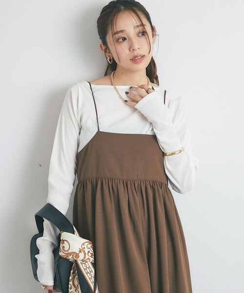 un dix cors(アンディコール)の「《さりげない透け感》シアーベロアオフショルタックプルオーバー(Tシャツ/カットソー・レディース・チャコールグレー/アイボリー/ブラック・FREE)」の2枚目の写真