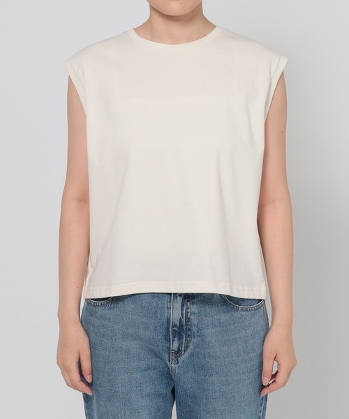 LOWRYS FARM(ローリーズファーム)の「ベーシックノースリーブ 580987(Tシャツ/カットソー・レディース・オフホワイト/ブラック/ピンク・FREE)」の12枚目の写真