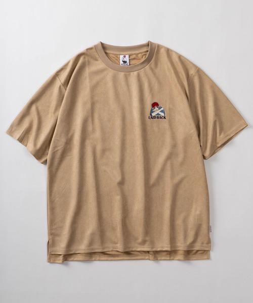 Red Cap Girl(レッドキャプガール)の「【70】【RCG】カットスウェード ワンポイント刺繍 Tシャツ(Tシャツ/カットソー・メンズ・ベージュ/グリーン/チャコールグレー/グレー・L/M)」の6枚目の写真