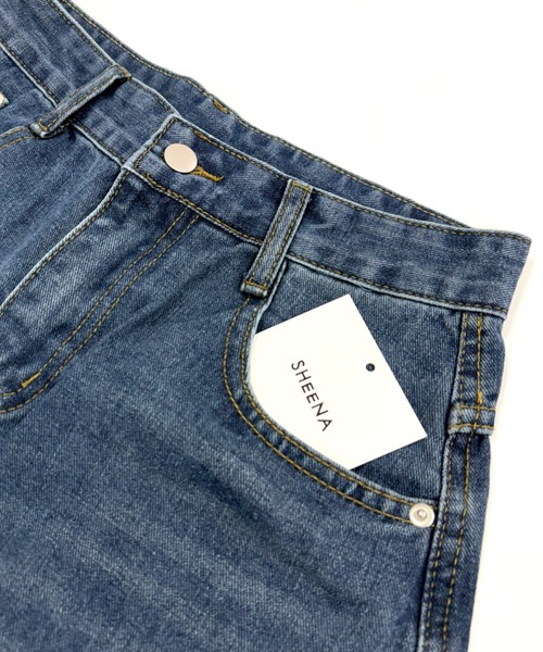SHEENA(シーナ)の「バックローズ刺繍ロゴカーブワイドデニムパンツ(デニムパンツ・レディース・ブルー/インディゴブルー・S/M/L)」の7枚目の写真