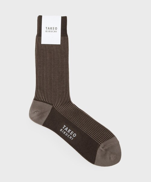 TAKEO KIKUCHI（タケオキクチ）の「裏糸配色ONOFFソックス（ソックス/靴下・メンズ・チャコール/ブラウン系その他5/ネイビー系4・00）」の2枚目の写真