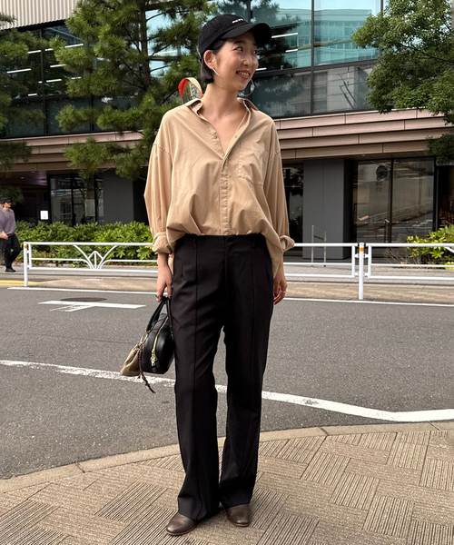 SLOBE IENA(スローブイエナ)の「ファインOXルーズフィットシャツ(シャツ/ブラウス・レディース・ピンク系その他/ブルー/ベージュ・FREE)」の9枚目の写真