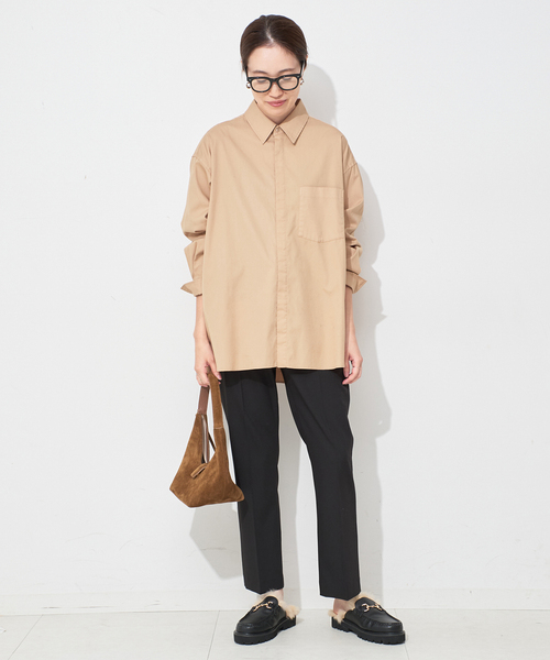 SLOBE IENA(スローブイエナ)の「ファインOXルーズフィットシャツ(シャツ/ブラウス・レディース・ピンク系その他/ブルー/ベージュ・FREE)」の11枚目の写真
