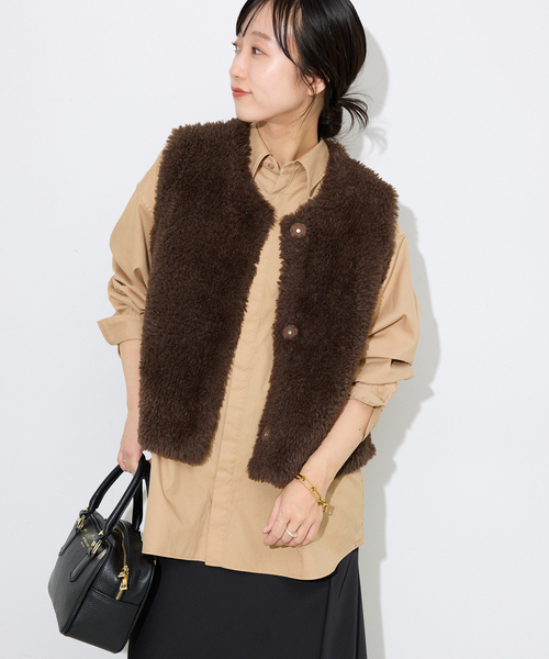 SLOBE IENA(スローブイエナ)の「ファインOXルーズフィットシャツ(シャツ/ブラウス・レディース・ピンク系その他/ブルー/ベージュ・FREE)」の19枚目の写真