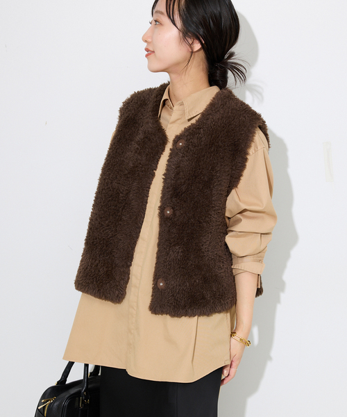 SLOBE IENA(スローブイエナ)の「ファインOXルーズフィットシャツ(シャツ/ブラウス・レディース・ピンク系その他/ブルー/ベージュ・FREE)」の20枚目の写真