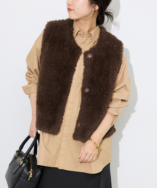 SLOBE IENA(スローブイエナ)の「ファインOXルーズフィットシャツ(シャツ/ブラウス・レディース・ピンク系その他/ブルー/ベージュ・FREE)」の21枚目の写真