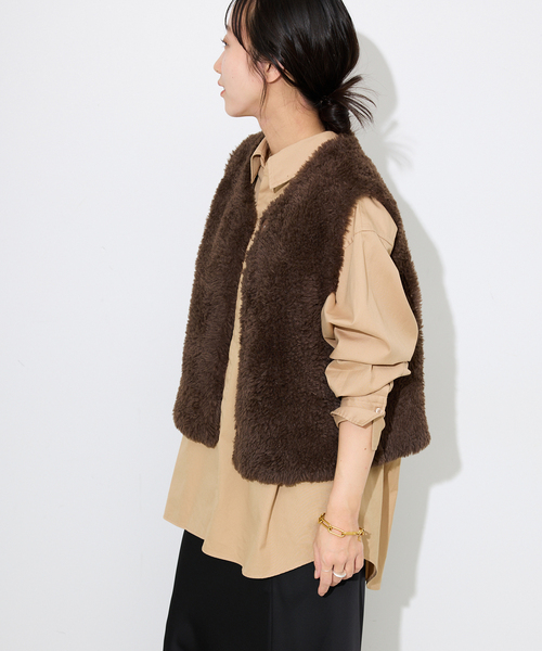 SLOBE IENA(スローブイエナ)の「ファインOXルーズフィットシャツ(シャツ/ブラウス・レディース・ピンク系その他/ブルー/ベージュ・FREE)」の22枚目の写真
