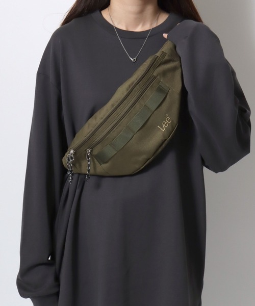 Lee（リー）の「Lee/リー 撥水 ロゴ ワンポイント刺繍 テープ付き ウエストバッグ/ボディバッグ/レディース メンズ（ボディバッグ/ウエストポーチ・レディース・グレー/ブラック/カーキ/ベージュ・FREE）」の21枚目の写真